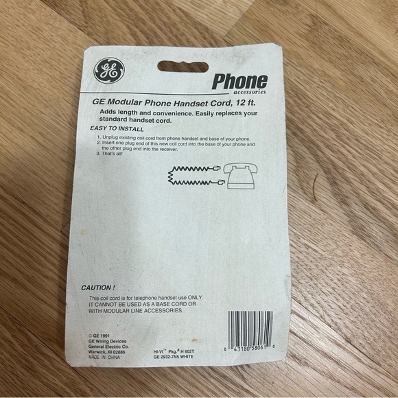 GE Phone Cord NEW 12 ft White Coiled Modular Handset Vintage - Picture 4 of 4